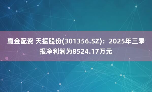 赢金配资 天振股份(301356.SZ)：2025年三季报净利润为8524.17万元